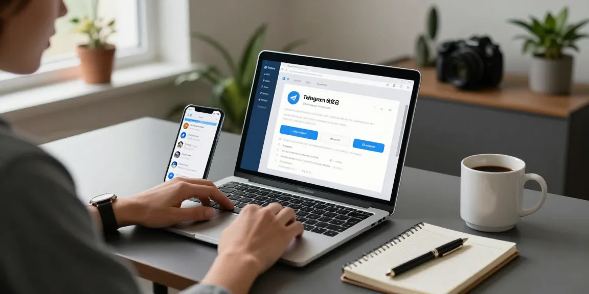 Streamlined workspace showing Telegram Chinese interface on laptop, enhancing user experience for Chinese speakers.