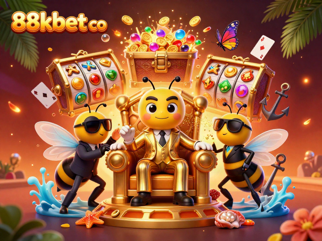 Engage with exciting gameplay featured in 88kbet co, showcasing slots and casino elements surrounded by vibrant characters.